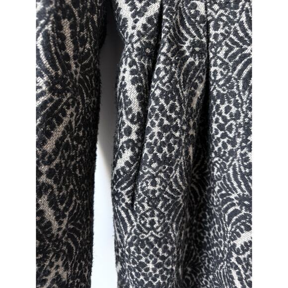 Steve Madden Pea Coat Woman’s Sz M Wool Blend Black/Tan Heavy - Picture 3 of 12